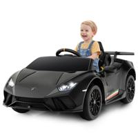 Gelicentieerde Lamborghini Sportauto voor Kinderen Vanaf 3 Jaar 12 V Batterij Afstandsbediening LED-Verlichting Muziek Claxon en Vering