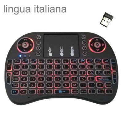 Ondersteuning taal: Italië i8 Air Mouse draadloze achtergrondverlichting toetsenbord met touchpad voor Android TV Box & Smart TV & PC Tablet & Xbox36