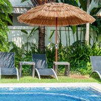 Parasol Hawaii Strandscherm Rietje Kantelbaar Tuinparasol in Hoogte Verstelbaar Terrasparasol met Draagtas voor Tuin Strand Buiten