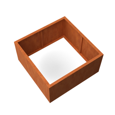 Artesa Rechthoekige plantenbak cortenstaal L120 x B120 x H60 cm zonder bodem - Geroba