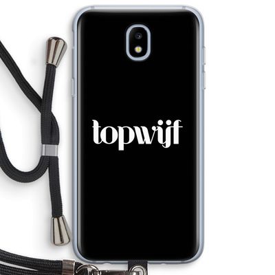 Topwijf Zwart: Samsung Galaxy J5 (2017) Transparant Hoesje met koord