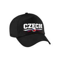 Tsjechie / Czech land supporters petje - zwart - Volwassenen - Baseballcap - Sport - vlag thema