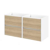 Tiger Wastafelonderkast Reverse Met 4 Lades 120 cm Naturel Eik - Mat Wit