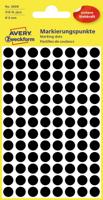 Avery Ronde etiketten diameter 8 mm, zwart, 416 stuks