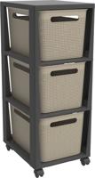 Rotho Tower Brisen Design ladekast 3x16L met Wielen Cappuccino