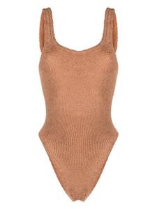 Hunza G maillot de bain à effet froissé - Marron