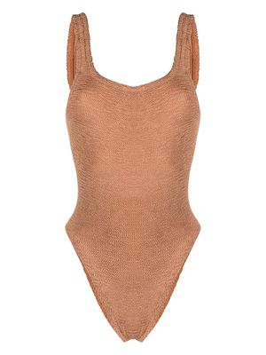 Hunza G maillot de bain à effet froissé - Marron