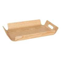 5Five Design dienblad van wilgen hout - 40 x 30 cm - lichtbruin - Karakter - voor glazen en kopjes