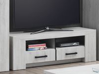 TV-meubel ELVITA 2 vakken en 2 lades gebleekte eik - thumbnail