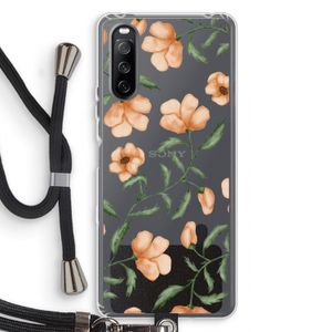 Peachy flowers: Sony Sony Xperia 10 III Transparant Hoesje met koord