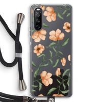 Peachy flowers: Sony Sony Xperia 10 III Transparant Hoesje met koord