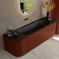 Badmeubel Mondiaz Kurve | 150 cm cm | Meubelkleur Ruby | Wastafelkleur Urban | Solid surface | Wasbak midden spoelbak | Zonder kraangat(en) Badmeubel Mondiaz Kurve | 150 cm cm | Meubelkleur Ruby | Wastafelkleur Urban | Solid surface | Wasbak midden spoelbak | Zonder kraangat(en)