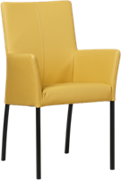 Gele leren moderne eetkamerstoel Comfort - poot vierkant zwart - Toledo Leer Lemon (geel leer) Gele leren moderne eetkamerstoel Comfort - poot vierkant zwart - Toledo Leer Lemon (geel leer)