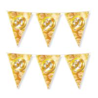 Paperdream Jubileum vlaggetjes - 2x - 50 jaar getrouwd - feestversiering - 10 mtr - dubbelzijdig