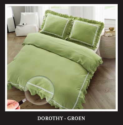 Luna Hotel Home Collection - Dekbedovertrek - Dorothy - Mos Groen Luna Hotel Home Collection - Dekbedovertrek - Dorothy - Mos Groen