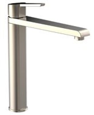 VITA ééngreepsmengkraan keuken, roestvrij staal look elegante kraan met extra hoge uitloop en draaibereik 360° keramische schijven geluidsarme, verwisselbare 25 mm cartouche mousseur CASCADE®