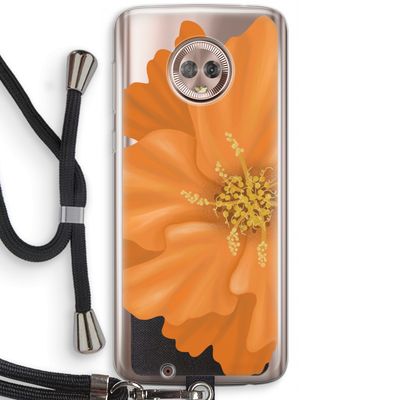 Orange Ellila flower: Motorola Moto G6 Transparant Hoesje met koord