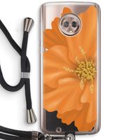Orange Ellila flower: Motorola Moto G6 Transparant Hoesje met koord