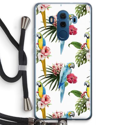Kleurrijke papegaaien: Huawei Mate 10 Pro Transparant Hoesje met koord