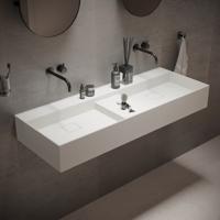 Wastafel Ideavit Solidbliss 120x45x16 cm Solid Surface 1 Midden Plateau Mat Wit Ideavit Wastafel Ideavit Solidbliss 120x45x16 cm Solid Surface 1 Midden Plateau Mat Wit Ideavit
