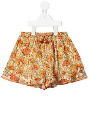 ZIMMERMANN Kids short Andie à fleurs - Vert