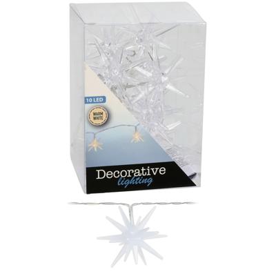 Lichtslinger/lichtsnoer - met 10 sterretjes - op batterijen - 150 cm