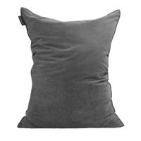 Leen Bakker - Zitzak Rib Velours - Antraciet - 100x150cm - Velvet - Grijs