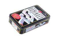 Domino dubbel 9 in blikken doos. - 55 ureumstenen