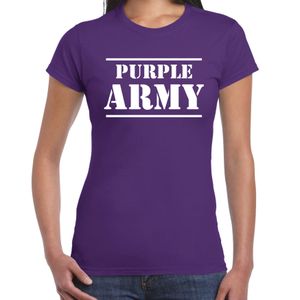 Purple army/Paarse leger supporter/fan t-shirt paars voor dames - Toppers/Paarse vrijdag 2XL  -