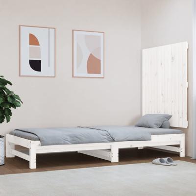 Wandhoofdbord 82,5x3x90 cm massief grenenhout wit