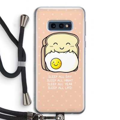 Sleep All Day: Samsung Galaxy S10e Transparant Hoesje met koord