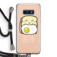 Sleep All Day: Samsung Galaxy S10e Transparant Hoesje met koord