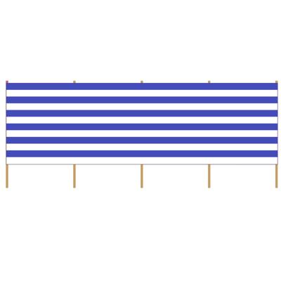 Windscherm - gestreept wit/donkerblauw - 3 x 1,5 meter - Strand/camping scherm