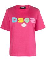 DSQUARED2 t-shirt en coton à logo imprimé - Rose - thumbnail