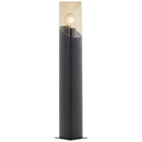 Brilliant Zwarte staande lampMinou met smoke glas - 44312/93