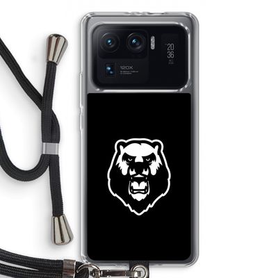 Angry Bear (black): Xiaomi Mi 11 Ultra Transparant Hoesje met koord