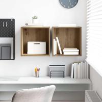 Wandkast 2 pcs artisanaal eikenkleurig 37 x 37 x 37 cm