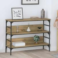 Wandtafel artisanaal eikenkleurig 100 x 32 x 75 cm Bewerkt hout