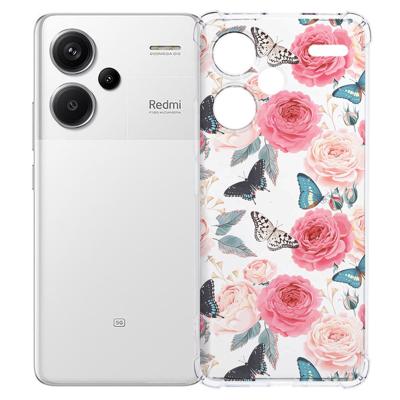 Xiaomi Redmi 13 Pro Plus Hoesje - Butterfly Roses TPU Antishock