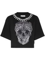 Philipp Plein t-shirt crop à imprimé baroque - Noir