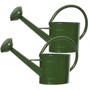 Set van 2x stuks groene zinken tuinbewatering/kamerplanten gieters 5 liter