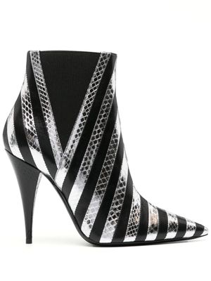 Saint Laurent Pre-Owned bottines Kiki 100 mm à effet peau de serpent - Gris
