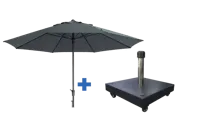 Timor 400cm grijs met verrijdbare 60kg voet