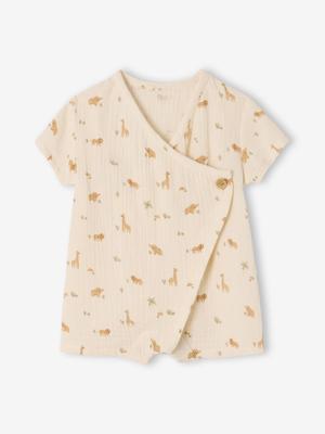 Personaliseerbare combishort van biologisch katoen ecru