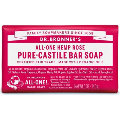 Dr. Bronner's Rose Pure-Castile Bar Soap 140gr