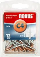 Novus blindklinknagel c4 x 12mm, koper | 20 stuks - 045-0040 045-0040