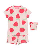 HEMA Kinder Shortama Framboos + Poppenpyjama Roze (roze)