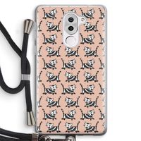 Zwarte poes: Honor 6X Transparant Hoesje met koord