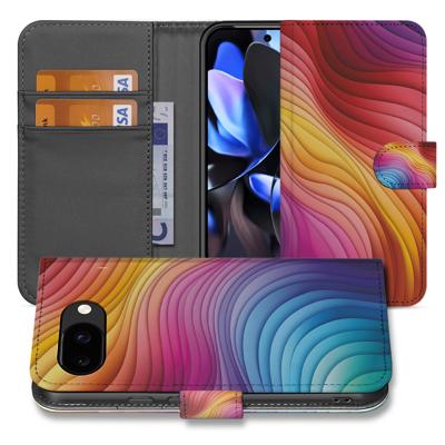 Regenbooggolven Google Pixel 9a | Book Case Hoesje