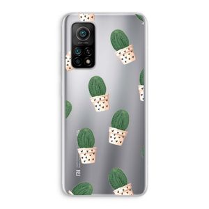 Cactusprint roze: Xiaomi Mi 10T 5G Transparant Hoesje